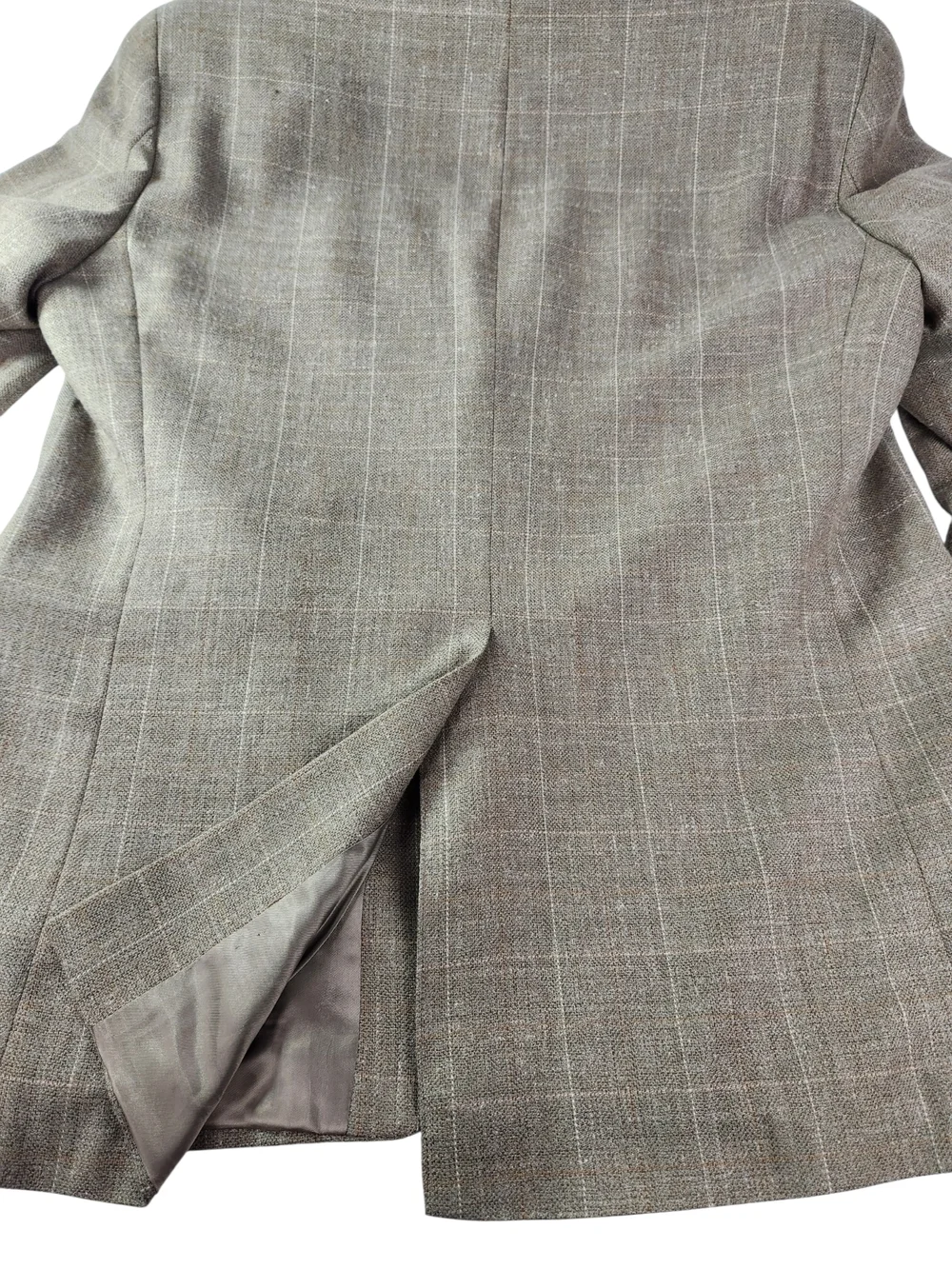 Chaps Ralph Lauren Blazer 42R Tan Plaid Silk Wool Sport Coat Mens Classic Jacket